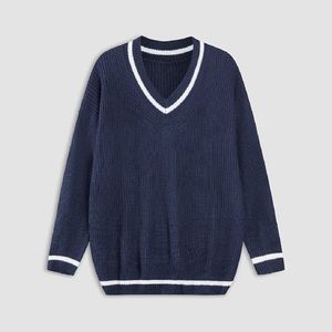 V-neck Sweater, Cozy comfy, Size M, Navy, oversized